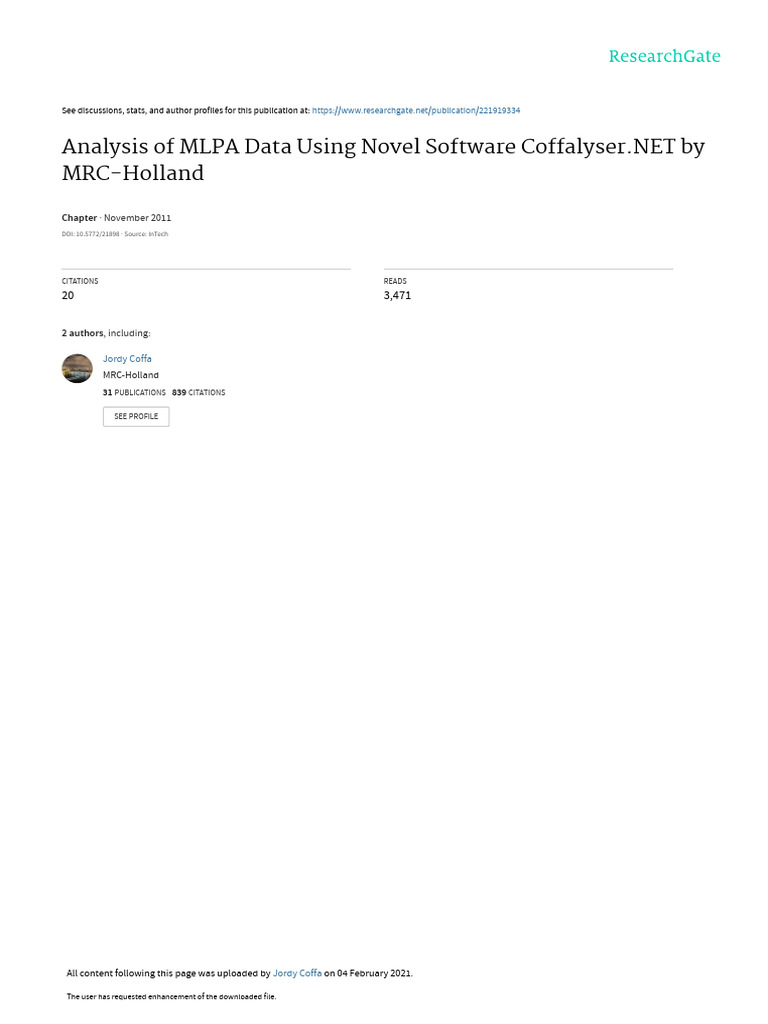 Booksmodern Approaches To Quality Controlanalysis of Mlpa Data Using ...