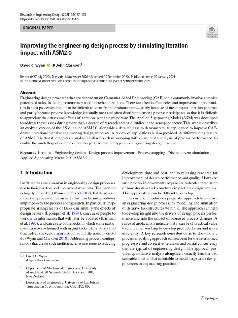 Improving The Engineering Design Process by Simulating Iteration Impact ...