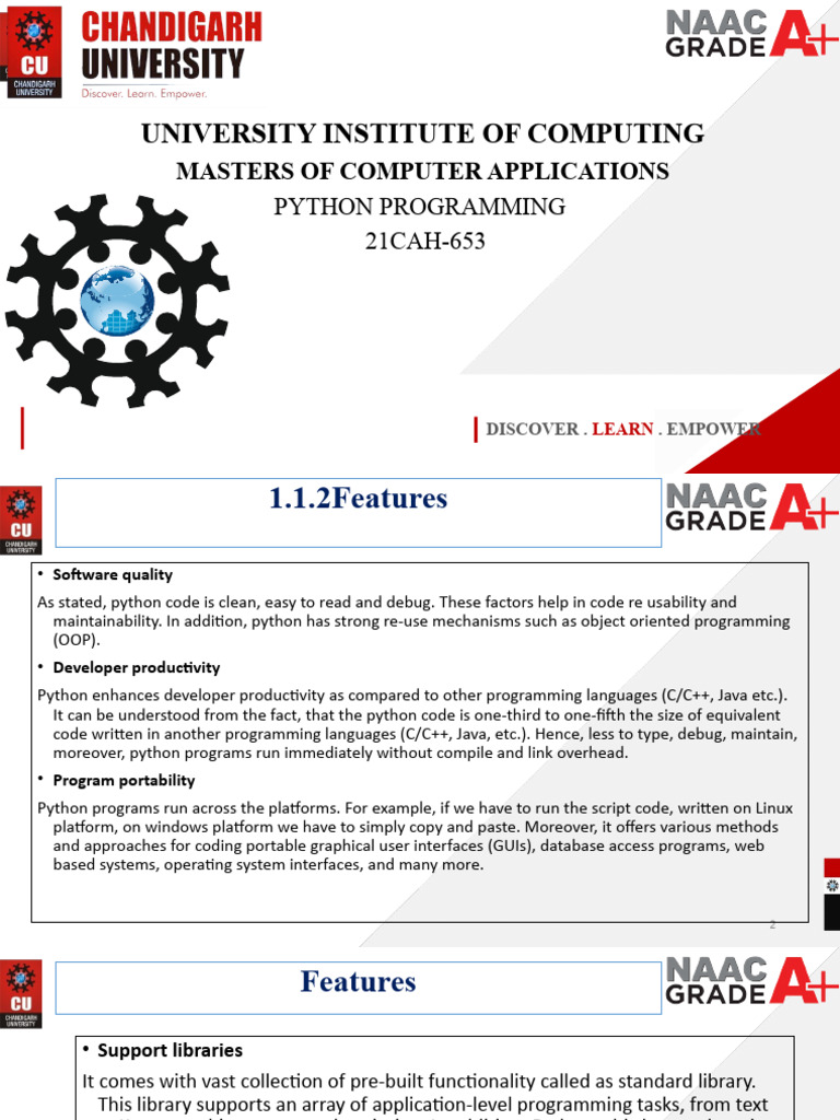 Key Features of Python Programming | PDF | Python (Programming Language ...