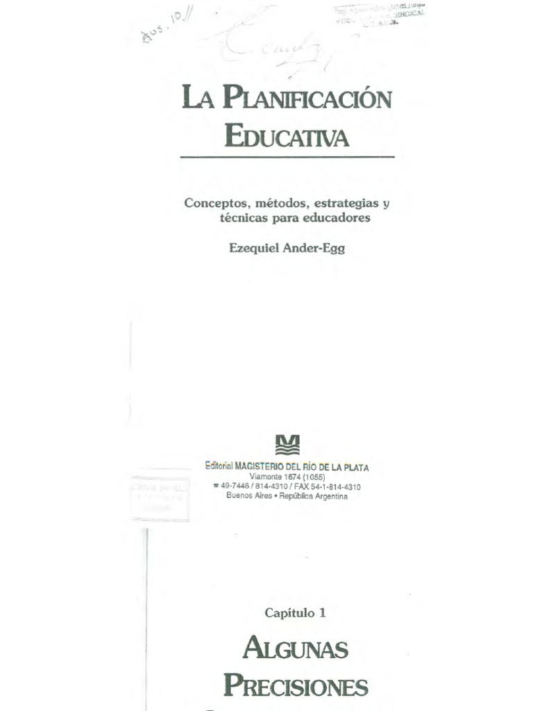 ANDER EGG, Ezequiel (2004) La Planificación Educativa | PDF ...