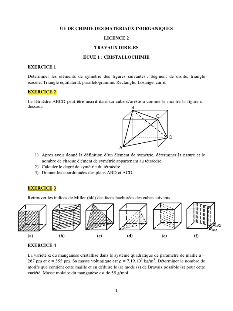Masse Molaire et Symétrie NH4Cl PDF Chlorure de sodium Science — free download