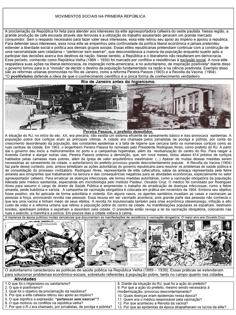 Movimentos Sociais na Primeira República | PDF | Messianismo | Brasil