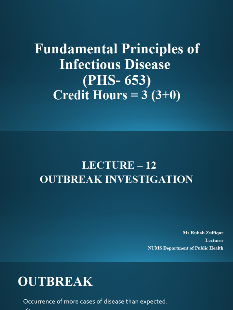 Outbreak Investigation Principles in Epidemiology | PDF | Epidemiology ...