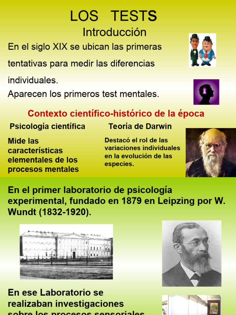 Historia de los Tests Psicológicos | PDF | Sicología | Conceptos ...