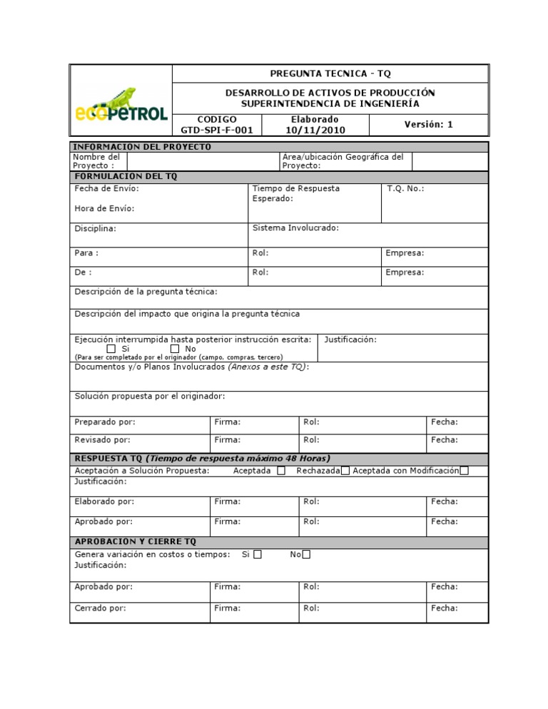 Pregunta Técnica del Proyecto TQ | PDF