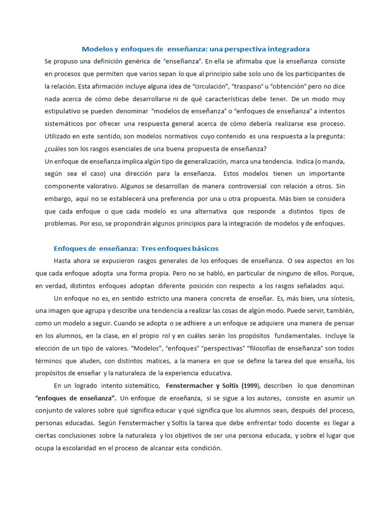 Modelos y enfoques de enseñanza | Descargar gratis PDF | Enseñando ...