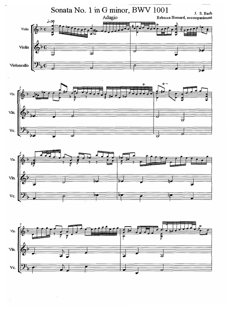 Bach (Sonata Sol Menor) Estructura Armónica | PDF