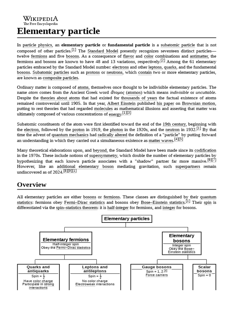 Elementary Particle PDF Elementary Particle Standard Model