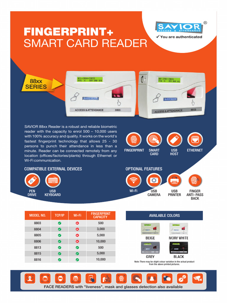 SAVIOR 8000 Series | PDF | Usb | Smart Card
