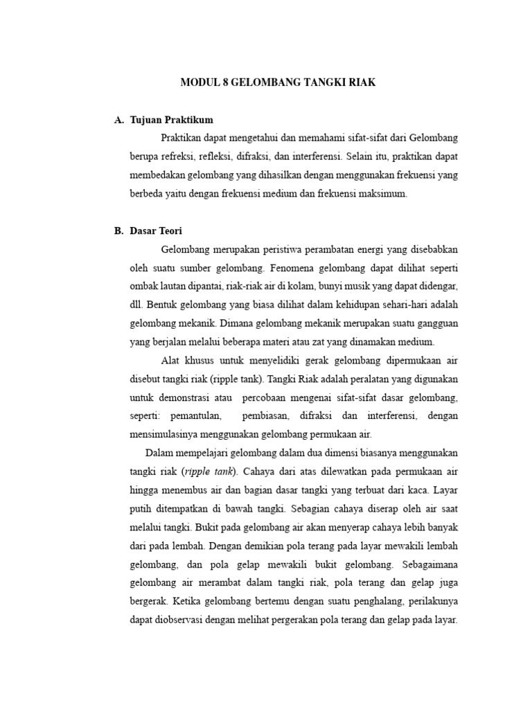 Modul 8 Gelombang Tangki Riak | PDF