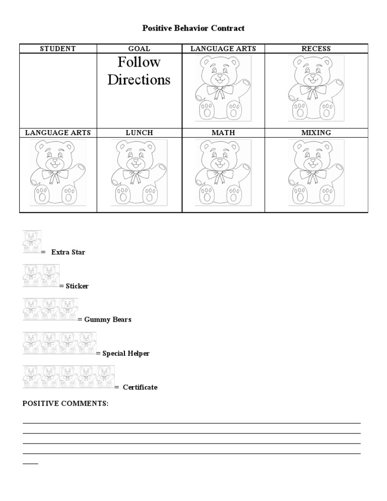 Positive Behavior Contract | PDF | Career & Growth