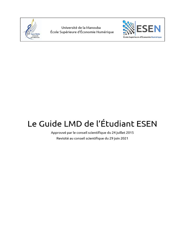 Guide des Études LMD à l'ESEN | PDF | Enseignement
