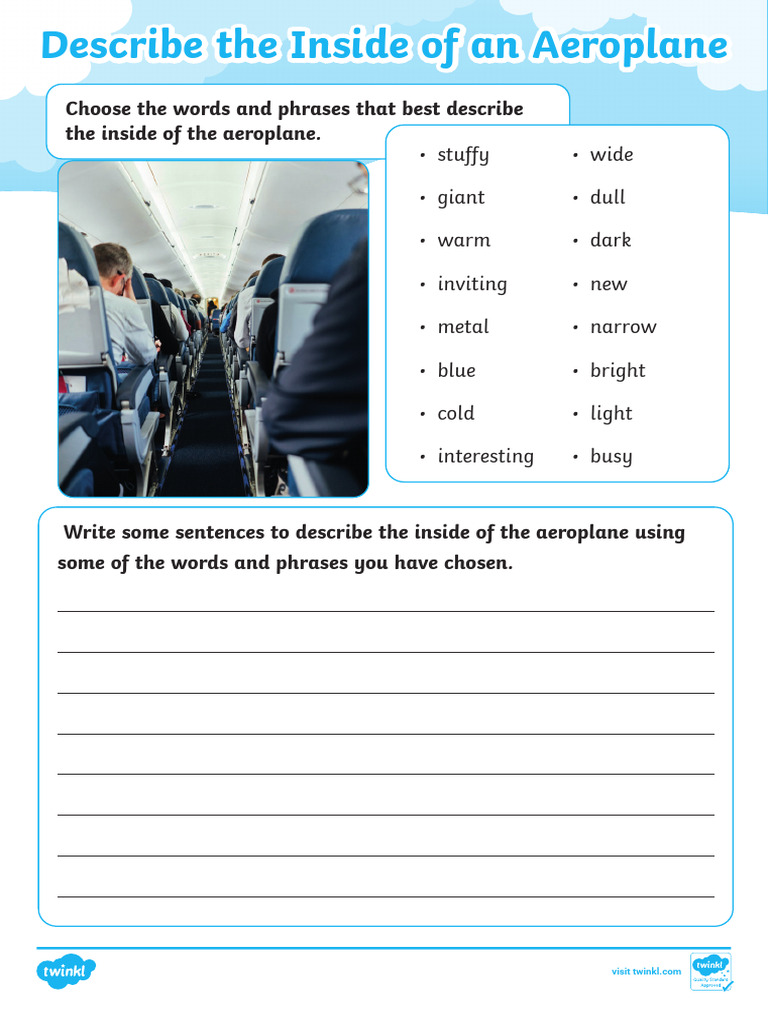 T e 1710150863 Describe The Inside of An Aeroplane Worksheet - Ver - 1 ...