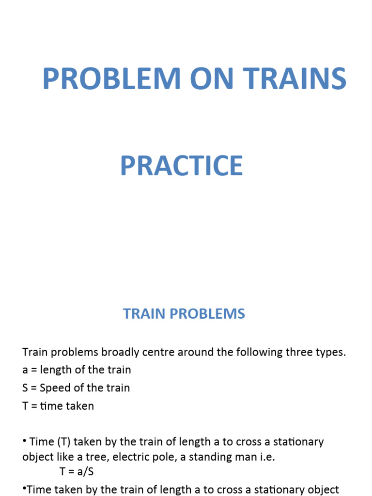 Train Problem Solving Techniques | PDF | Speed | Quantity