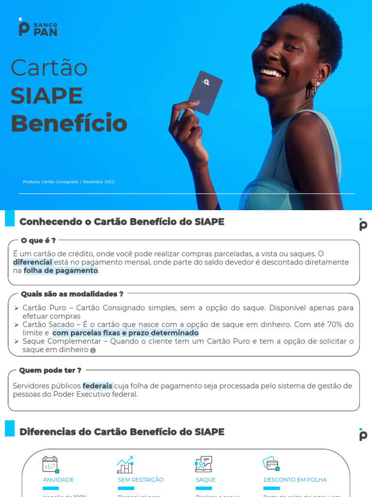 Cartão Benefício SIAPE: Modalidades e Vantagens | PDF | Cartão de ...