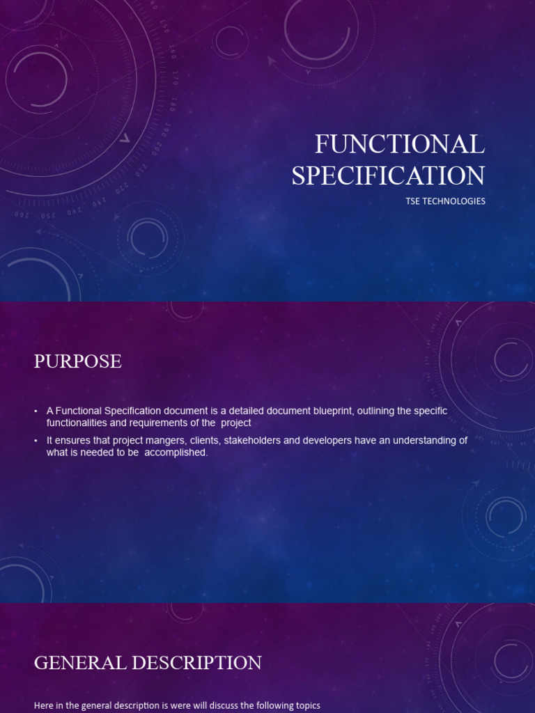 Functional Specification Overview | PDF