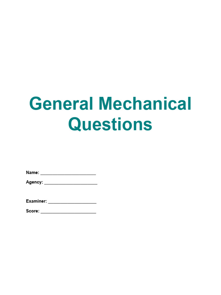 Mechanical Engineering Questions PDF Welding Construction