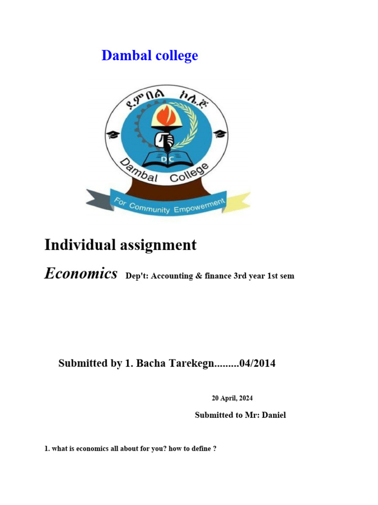 Economics B1 Pdf Economics Economic System