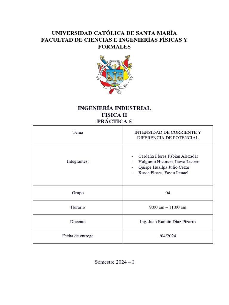 Informe Practica 5 | PDF | Corriente eléctrica | voltaje