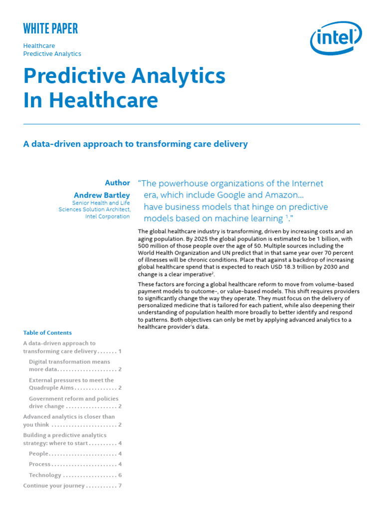 Predictive Analytics in Healthcare | PDF | Analytics | Artificial ...