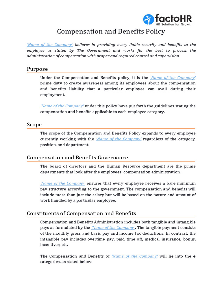 Compensation and Benefits Overview | PDF | Compensation And Benefits ...