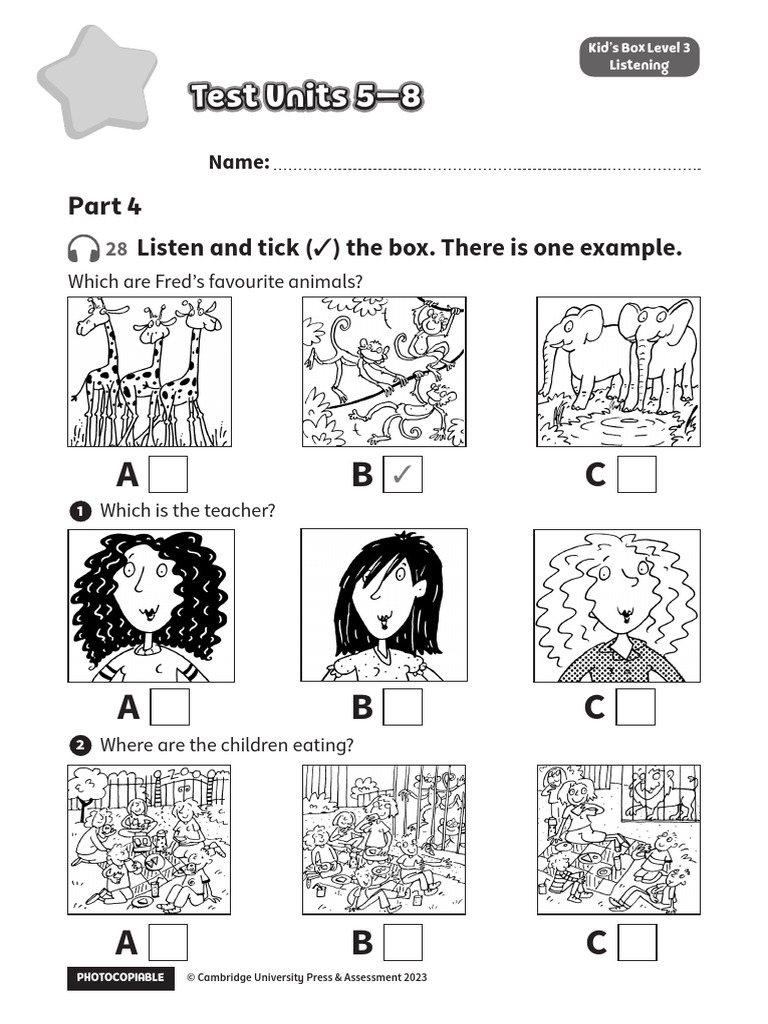 Kid's Listening Test Level 3 | PDF