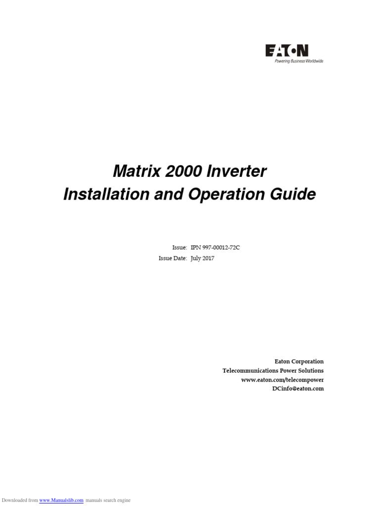 Matrix 2000 | PDF | Ac Power Plugs And Sockets | Power Inverter