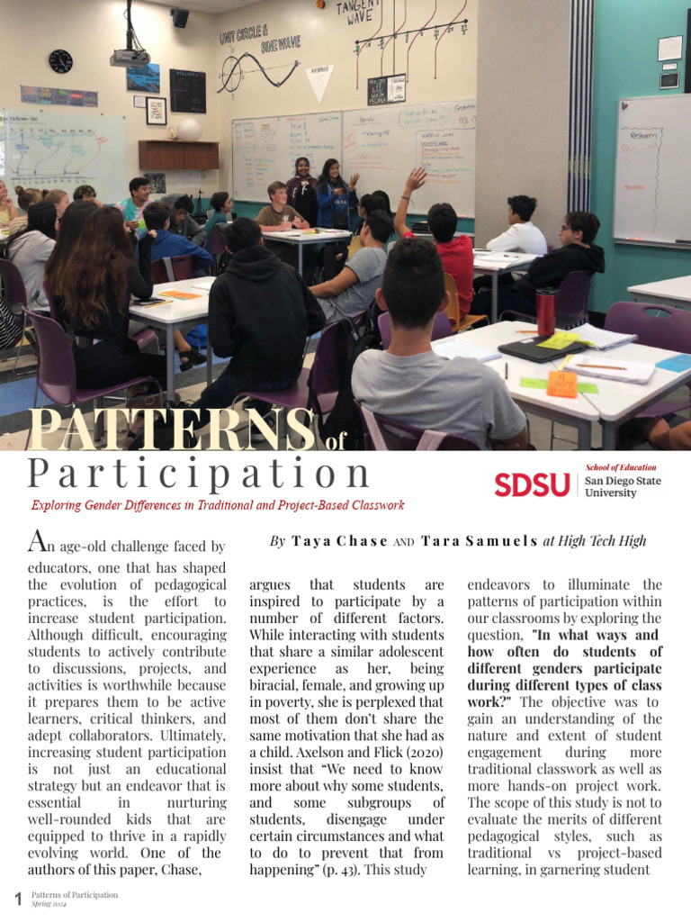 Gender Differences in Classroom Participation | PDF | Project Based ...