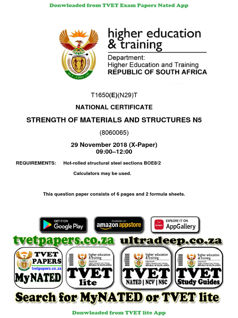05 T1650 Strength of Materials and Structures N5 QP Nov 2018 PDF