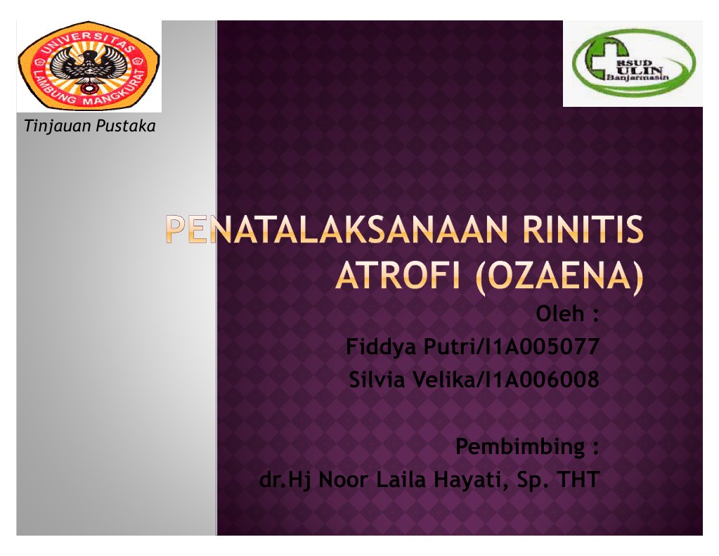 Tatalaksana Rhinitis Ozaena dan Atrofi | PDF | Seni
