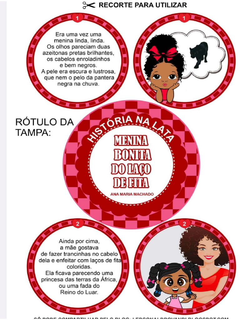 História Na Lata Menina Bonita Do Laço de Fita | PDF
