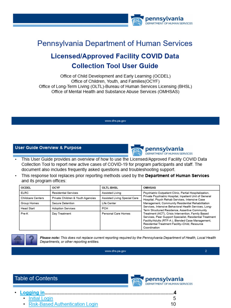 COVID Data Collection Tool Guide | PDF | Login | Password