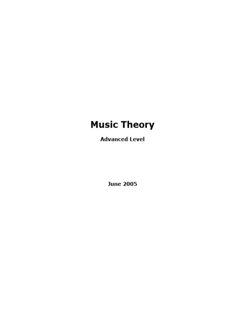 Music Theory Advanced Level Pdf