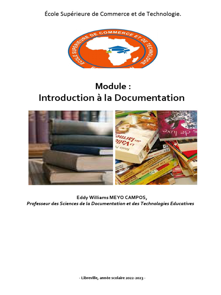 Introduction à la Documentation ESCT | PDF | Sciences de l'information ...