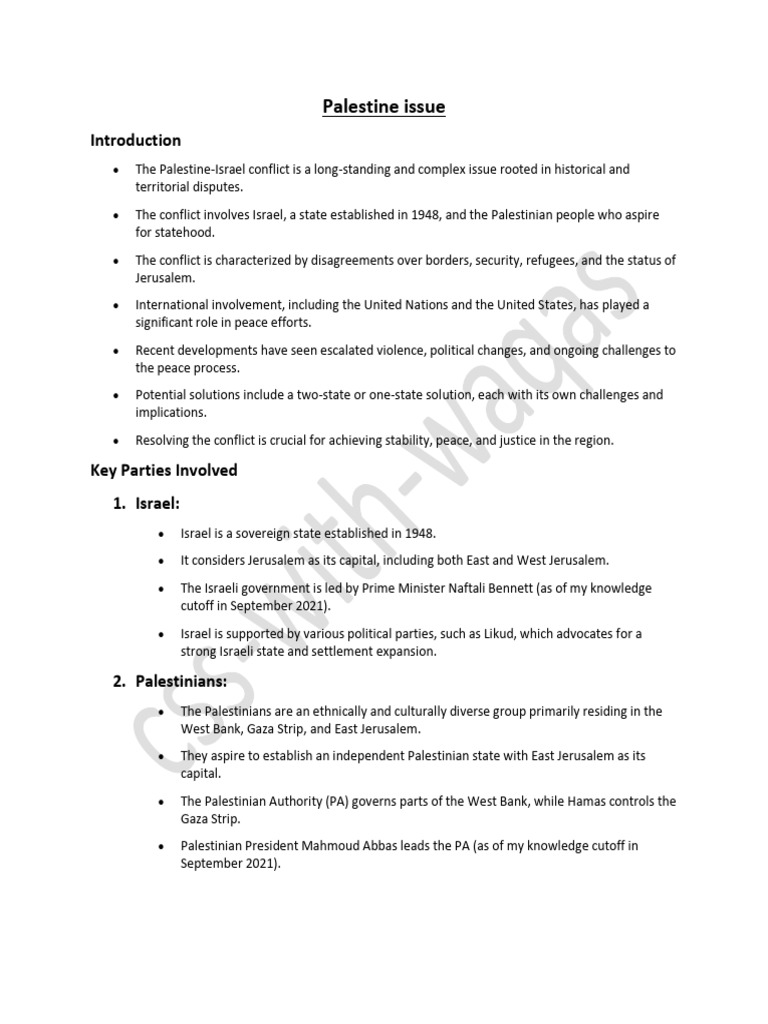 Palestine issue short overview pdf israeli palestinian peace