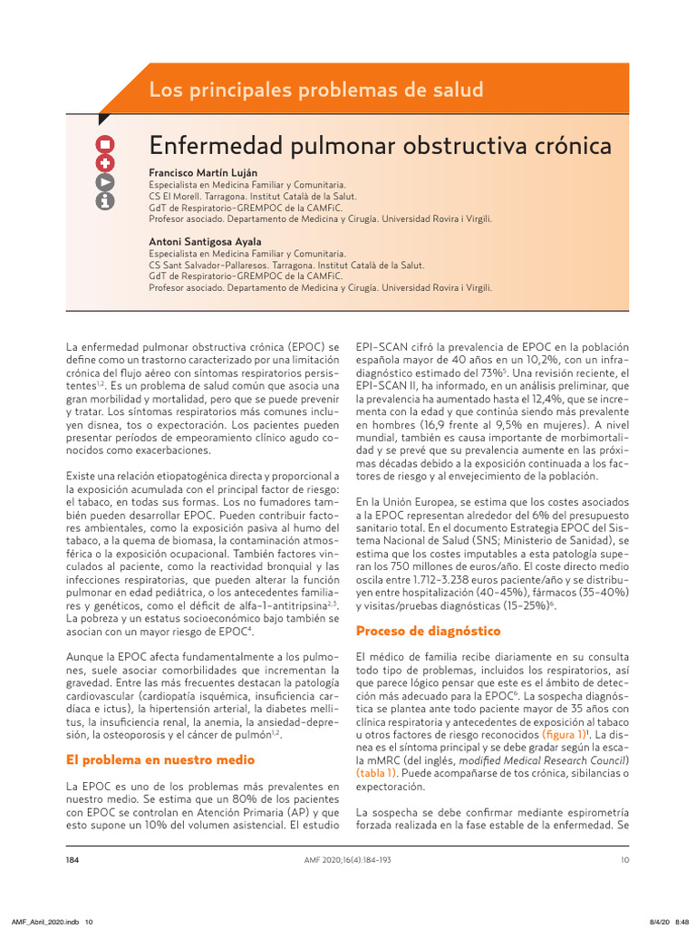 Epoc Consenso 2020 | PDF | Enfermedad pulmonar obstructiva crónica | Asma