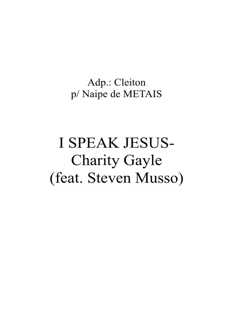 I SPEAK JESUS-Charity Gayle (Feat Steven Musso) 6 (1) - Partitura ...