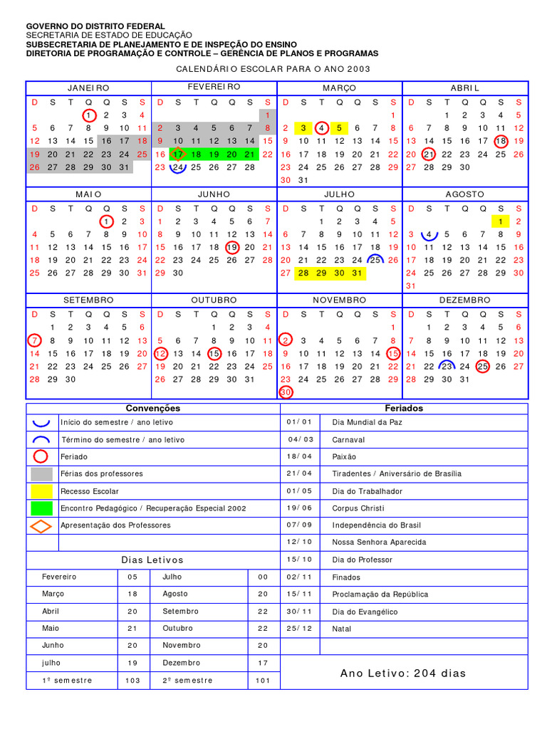 2003 Calendario Escolar PDF