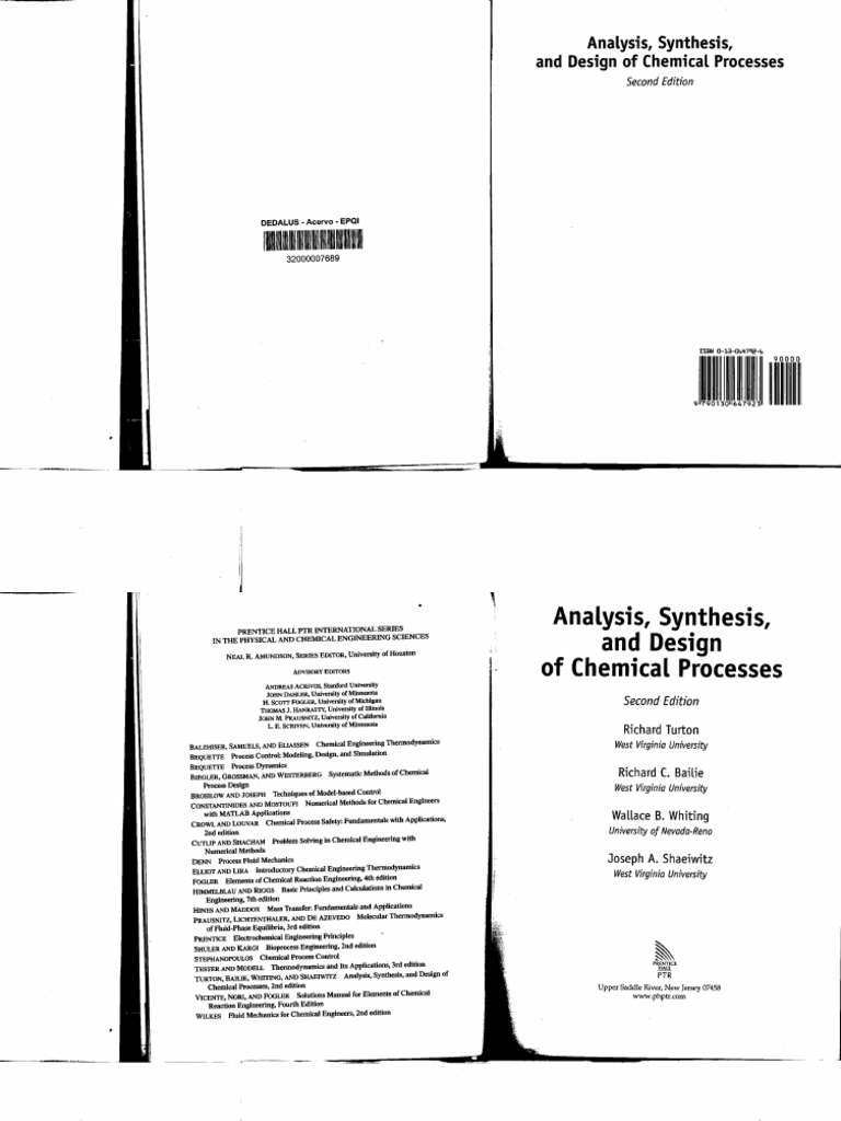 Analysis synthesis and design of chemical processes turton pdf