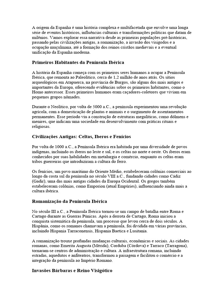 A origem da espanha uma hist ria complexa e multifacetada que envolve