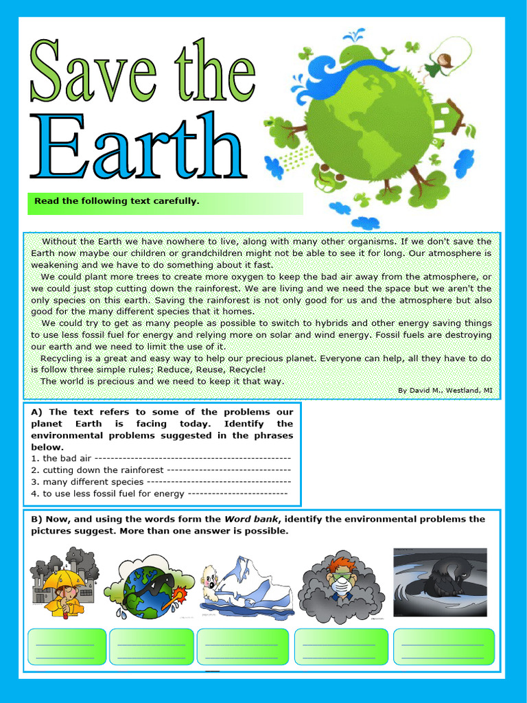 Save The Earth Pdf Climate Change Earth