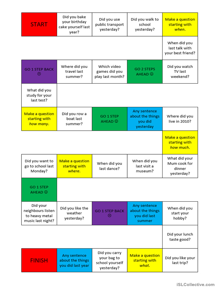 Past Simple Game | PDF