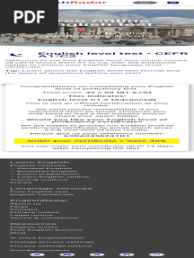 English Level Test (A1-C2) - Online English Test EnglishRadar