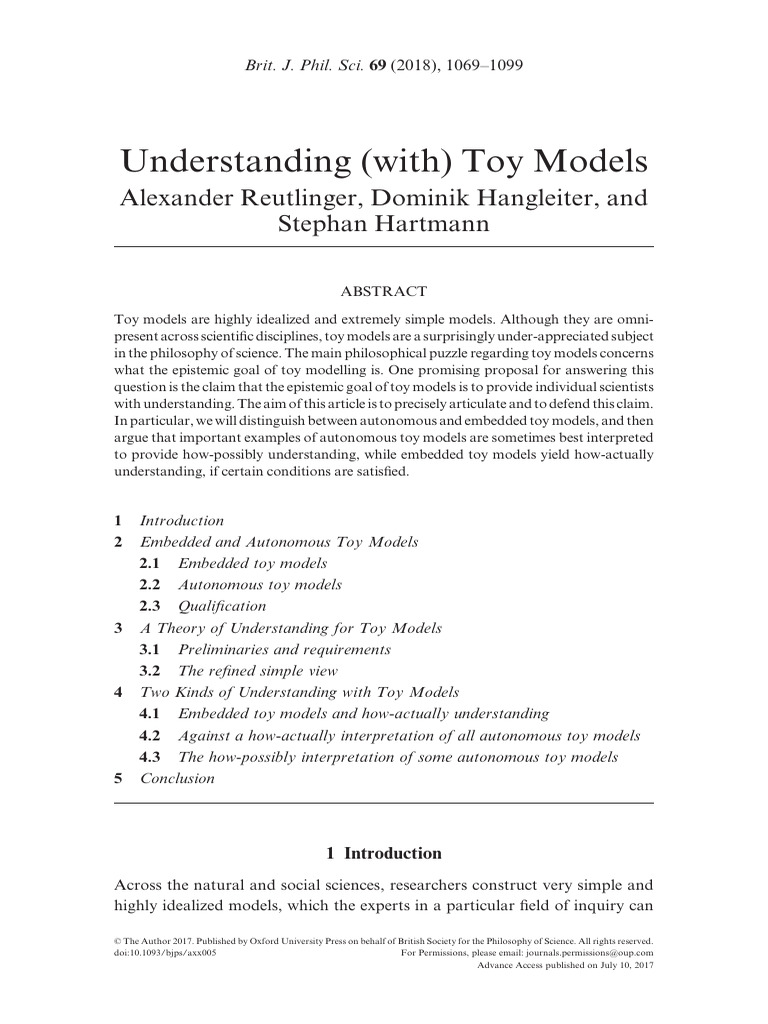Epistemic Goals of Toy Models Explained | PDF | Theory | Quantum ...