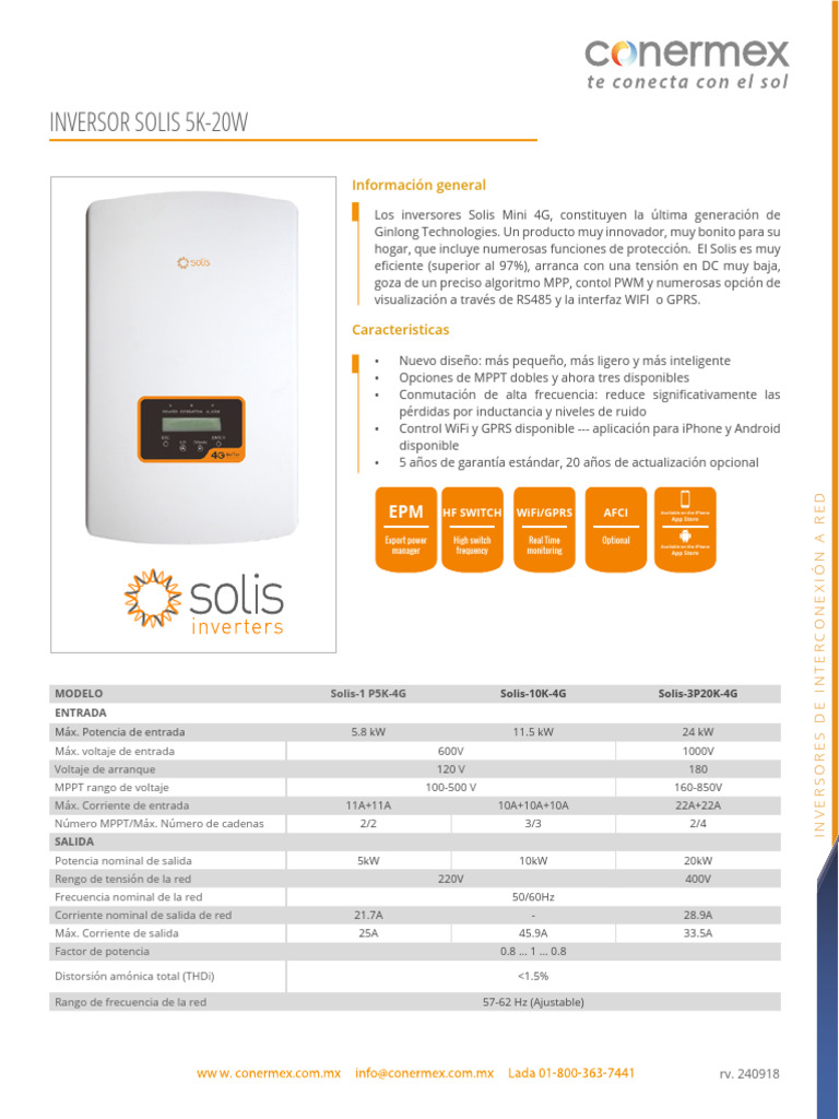 Inversor Solis 5k 20k | PDF | Ingenieria Eléctrica | Bienes manufacturados