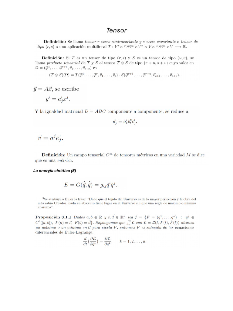 Acerca de Los Tensores | PDF