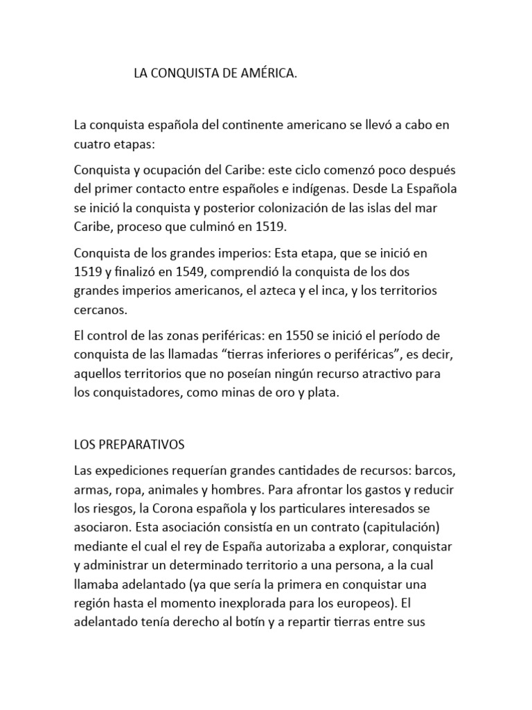 La Conquista de América | PDF | Viajes y turismo
