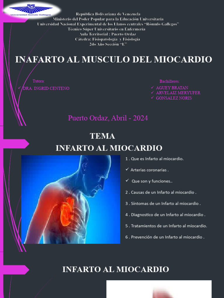 Infarto al Miocardio: Causas y Prevención | PDF | Infarto de miocardio ...