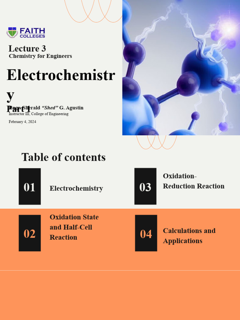 Electrochemistry Basics for Engineers | PDF | Redox | Electrochemistry