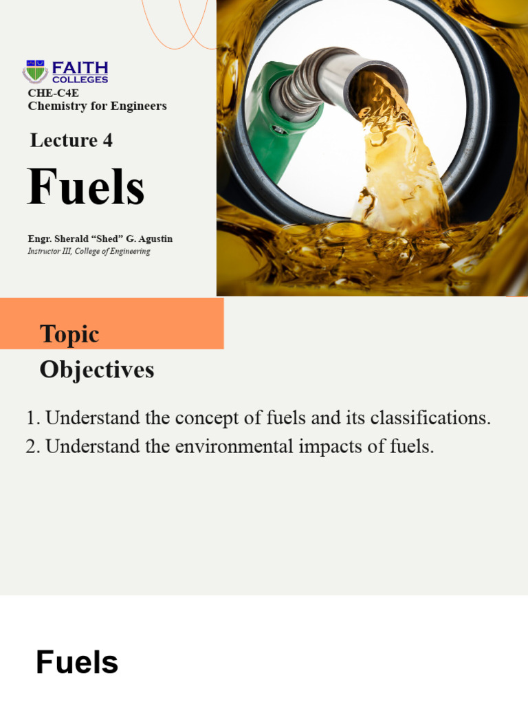 CHE-C4E Lecture 4 - Fuels | PDF | Fuels | Coal